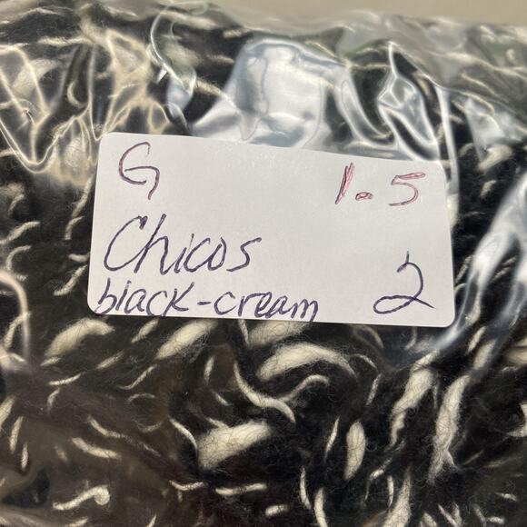 Chicos Cardigan Sweater Size 2 Large Wool Silk Blend Fringe Boho Artsy Chunky - Picture 11 of 11